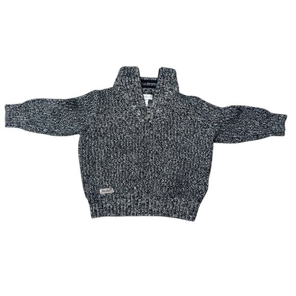POLO RALPH LAUREN Blue White Heathered Sweater Quarter Zip 18 Months Pullover - Picture 3 of 10